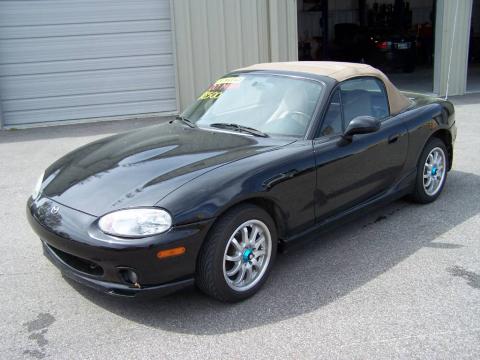 Brilliant Black Metallic Mazda MX-5 Miata LS Roadster.  Click to enlarge.