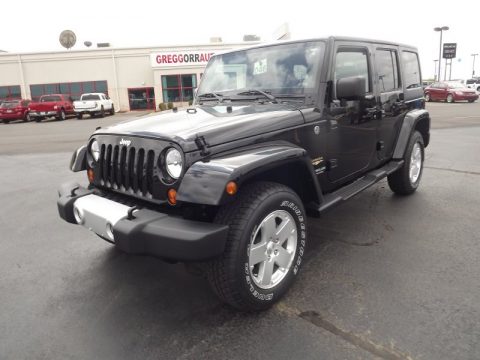 Black Jeep Wrangler Unlimited Sahara 4x4.  Click to enlarge.