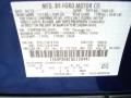 Ford Color Code J4 Deep Impact Blue Metallic #18