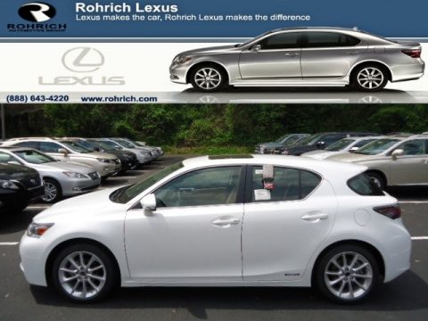 Starfire White Pearl Lexus CT 200h Hybrid Premium.  Click to enlarge.
