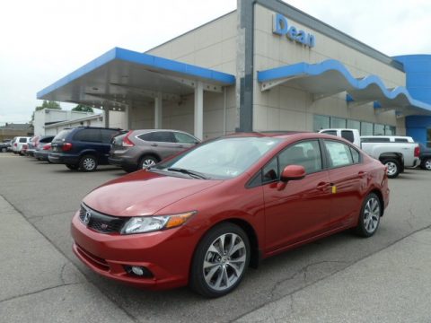 Sunburst Orange Pearl Honda Civic Si Sedan.  Click to enlarge.