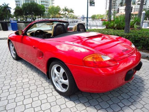 Guards Red Porsche Boxster .  Click to enlarge.