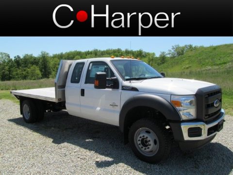 Oxford White Ford F550 Super Duty XL Supercab 4x4 Stake Truck.  Click to enlarge.