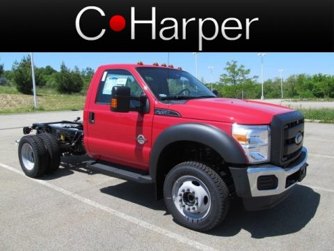Vermillion Red Ford F450 Super Duty XL Regular Cab Chassis 4x4.  Click to enlarge.