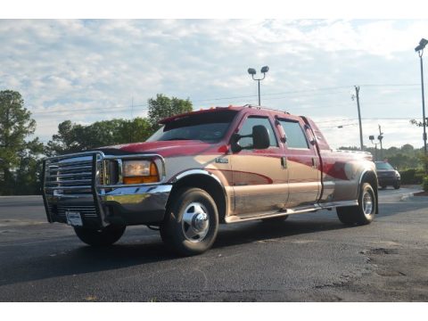 Dark Toreador Red Metallic Ford F350 Super Duty XLT Crew Cab Dually.  Click to enlarge.