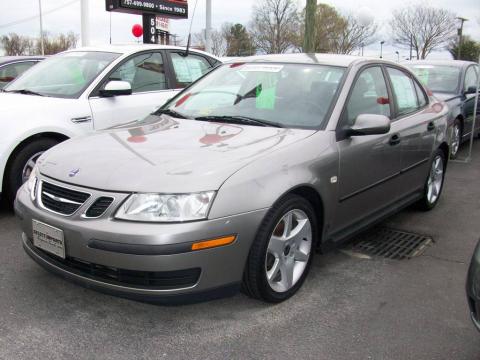 Steel Gray Metallic 2005 Saab 9-3 Linear Sport Sedan with Slate Gray 