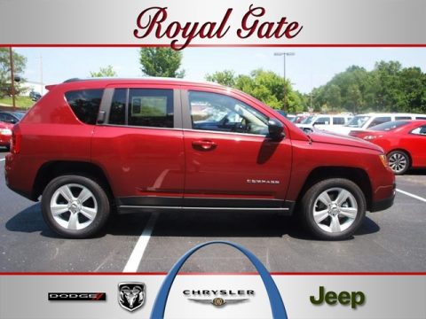 Deep Cherry Red Crystal Pearl Jeep Compass Latitude.  Click to enlarge.