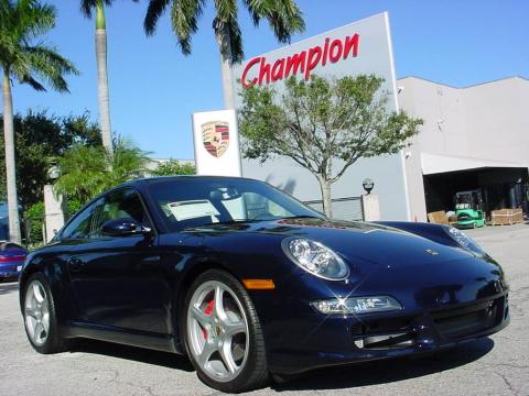 Midnight Blue Metallic Porsche 911 Carrera S Coupe.  Click to enlarge.