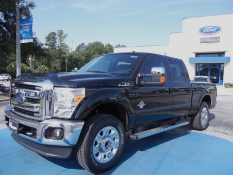 Tuxedo Black Metallic Ford F250 Super Duty Lariat Crew Cab 4x4.  Click to enlarge.