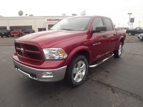 Deep Cherry Red Crystal Pearl Dodge Ram 1500 Outdoorsman Crew Cab 4x4.  Click to enlarge.