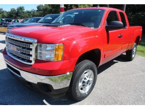 Fire Red GMC Sierra 2500HD SLE Extended Cab 4x4.  Click to enlarge.