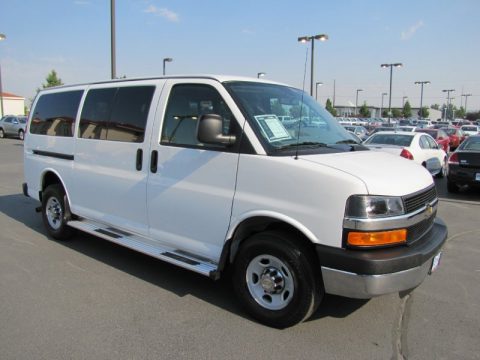 Summit White Chevrolet Express LT 3500 Passenger Van.  Click to enlarge.