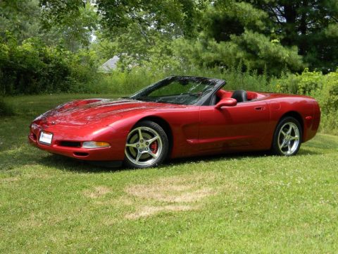 Magnetic Red Metallic Chevrolet Corvette Convertible.  Click to enlarge.