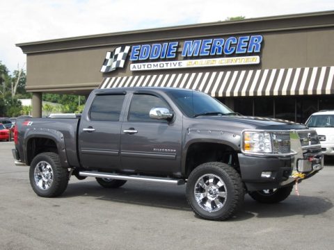 Taupe Gray Metallic Chevrolet Silverado 1500 LTZ Crew Cab 4x4.  Click to enlarge.