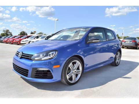 Rising Blue Metallic Volkswagen Golf R 2 Door 4Motion.  Click to enlarge.