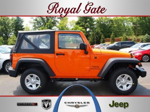 Crush Orange Jeep Wrangler Sport 4x4.  Click to enlarge.