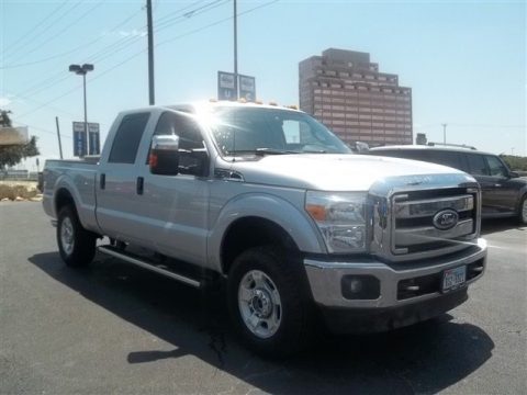 Ingot Silver Metallic Ford F250 Super Duty XLT Crew Cab 4x4.  Click to enlarge.