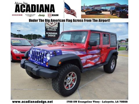 Flame Red Jeep Wrangler Unlimited Sport 4x4.  Click to enlarge.