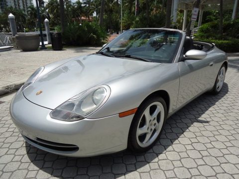 Arctic Silver Metallic Porsche 911 Carrera Cabriolet.  Click to enlarge.