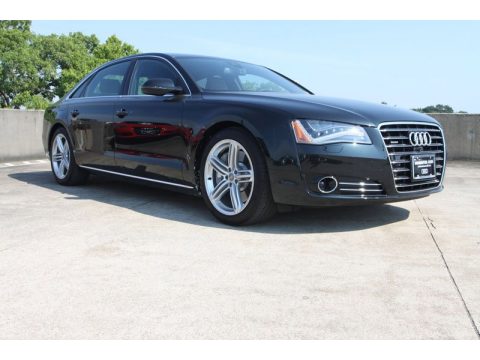 Emerald Black Metallic Audi A8 L 4.0T quattro.  Click to enlarge.