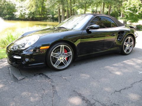 Black Porsche 911 Turbo Cabriolet.  Click to enlarge.