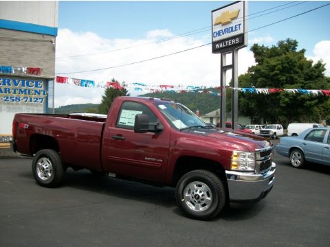 Deep Ruby Metallic Chevrolet Silverado 2500HD LT Regular Cab 4x4.  Click to enlarge.