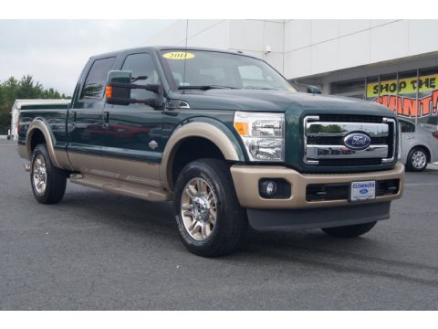 Forest Green Metallic Ford F250 Super Duty King Ranch Crew Cab 4x4.  Click to enlarge.