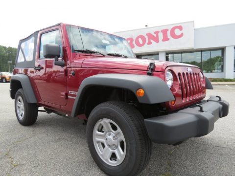 Deep Cherry Red Crystal Pearl Jeep Wrangler Sport 4x4.  Click to enlarge.