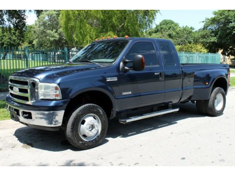 Medium Wedgewood Blue Metallic Ford F350 Super Duty XLT SuperCab 4x4 Dually.  Click to enlarge.