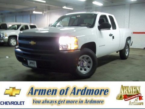Summit White Chevrolet Silverado 1500 Work Truck Extended Cab 4x4.  Click to enlarge.