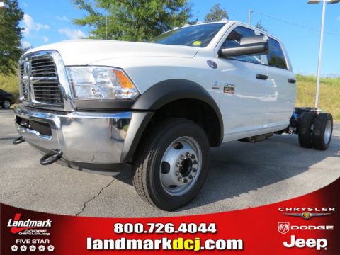 Bright White Dodge Ram 5500 HD ST Crew Cab Chassis.  Click to enlarge.