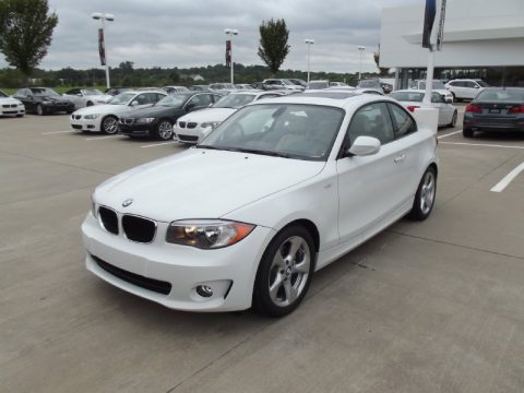 Alpine White BMW 1 Series 128i Coupe.  Click to enlarge.