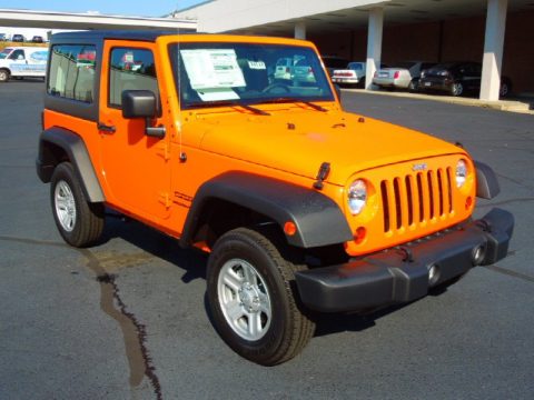 Crush Orange Jeep Wrangler Sport 4x4.  Click to enlarge.