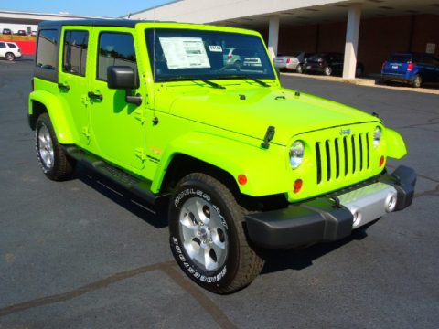 Gecko Green Pearl Jeep Wrangler Unlimited Sahara 4x4.  Click to enlarge.