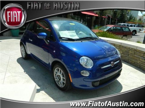 Azzurro (Blue) Fiat 500 c cabrio Pop.  Click to enlarge.