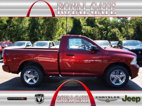 Deep Cherry Red Crystal Pearl Dodge Ram 1500 Express Regular Cab 4x4.  Click to enlarge.