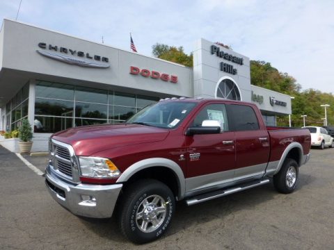 Deep Cherry Red Crystal Pearl Dodge Ram 2500 HD Laramie Crew Cab 4x4.  Click to enlarge.