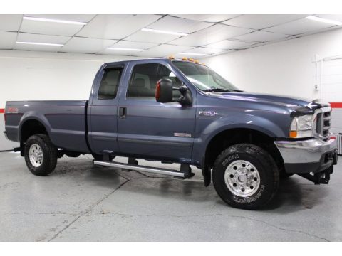 Medium Wedgewood Blue Metallic Ford F350 Super Duty XLT SuperCab 4x4.  Click to enlarge.