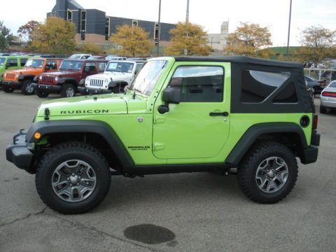 Gecko Green Jeep Wrangler Rubicon 4x4.  Click to enlarge.