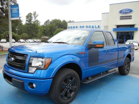 Blue Flame Metallic Ford F150 FX2 SuperCab.  Click to enlarge.