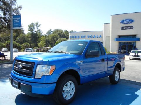 Blue Flame Metallic Ford F150 STX Regular Cab.  Click to enlarge.