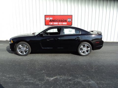 Pitch Black Dodge Charger SXT Plus AWD.  Click to enlarge.