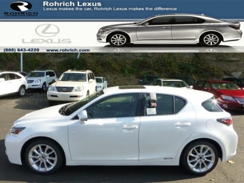 Starfire White Pearl Lexus CT 200h Hybrid Premium.  Click to enlarge.
