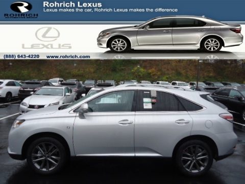 Silver Lining Metallic Lexus RX 350 F Sport AWD.  Click to enlarge.
