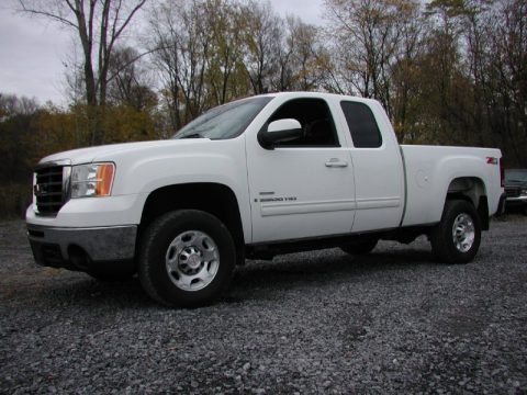 Summit White GMC Sierra 2500HD SLT Extended Cab 4x4.  Click to enlarge.
