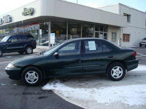 Dark Green Metallic Chevrolet Cavalier Sedan.  Click to enlarge.