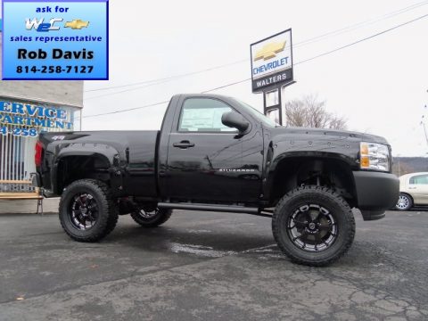 Black Chevrolet Silverado 1500 Work Truck Regular Cab 4x4.  Click to enlarge.