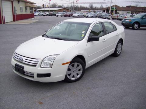 White Suede 2008 Ford Fusion S with Medium Light Stone interior White Suede 