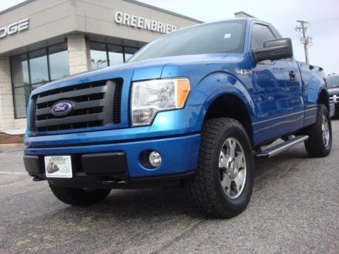 Blue Flame Metallic Ford F150 STX Regular Cab 4x4.  Click to enlarge.