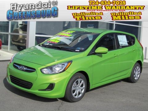 Electrolyte Green Hyundai Accent GS 5 Door.  Click to enlarge.